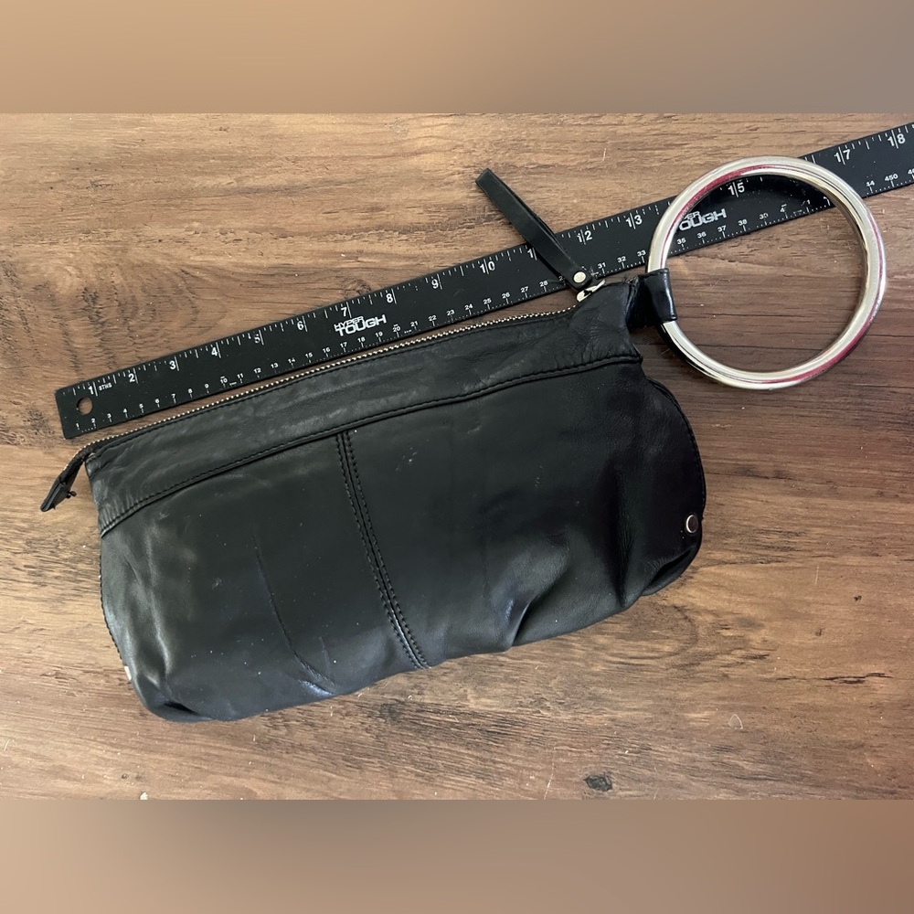 Kenneth Cole NY black leather clutch